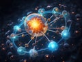 Intricate Atom Structure 3D Rendering Electron Cloud Visualization