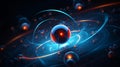 Intricate Atom Structure Illustration with Orbiting Electron