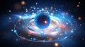 Intricate Atom Structure Illustration with Orbiting Electron