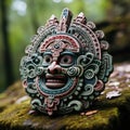 Intricate Aztec feathered serpent sculpture