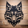 Intricate Aztec-inspired Steel Wolf Head Wall Art