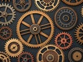Steampunk Clockwork Gear Background Ã¢â¬\' Seamless Vintage Pattern Royalty Free Stock Photo