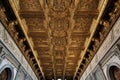 intricate baroque ceiling with gold leaf details