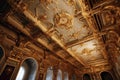 intricate baroque ceiling with gold leaf details