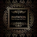 Intricate baroque luxury wedding invitation card