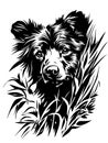 Intricate Bear Face Vector Art with Geometric Leaf Patterns for Tattoo and Design Royalty Free Stock Photo