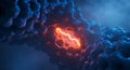 Intricate biological helix glowing with digital fire Royalty Free Stock Photo