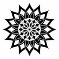 Intricate black floral mandala pattern on white vector Royalty Free Stock Photo