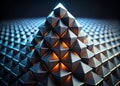Intricate Black Hexagonal Pyramid A Stunning 3D Render with Sharp Focus and Detailed Facets Royalty Free Stock Photo