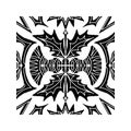 Intricate black pattern with symmetrical ornamental