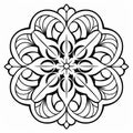 Elegant Anglo Gothic Mandala Coloring Page