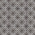 Intricate black and white geometric pattern with crosshatch texture on soft background