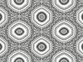 Intricate black and white geometric pattern with repeating hexagonal shapes Royalty Free Stock Photo