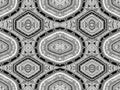 Intricate black and white geometric pattern with repeating hexagonal shapes and ornate details Royalty Free Stock Photo