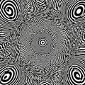 An intricate black and white optical illusion pattern featuring Royalty Free Stock Photo