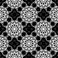 Intricate black and white pattern. Abstract lace-like seamless background. Vector Royalty Free Stock Photo