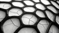 Intricate Black and White Texture of Hexagonal Patterns with Subtle Light Reflections Royalty Free Stock Photo
