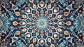 Intricate blue and beige mandala pattern design