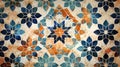 Intricate blue and beige mandala pattern design