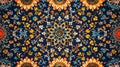 Intricate blue and beige mandala pattern design