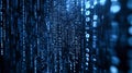 Intricate blue binary code flows, creating a captivating tech-inspired digital background Royalty Free Stock Photo