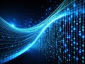 Intricate Blue Binary Code Stream An Abstract Visual Representation of Digital Data Flow on a Dark Background Royalty Free Stock Photo