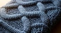 Blue cable knit pattern showcasing interwoven textures typical Royalty Free Stock Photo