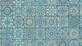 Intricate Blue Geometric Mosaic Tile Pattern Royalty Free Stock Photo