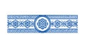 Intricate Blue Geometric Pattern Border Decorative Design Vector, vector design Generative AI Royalty Free Stock Photo