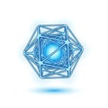Intricate Blue Geometric Structure Against a Clean White Background Royalty Free Stock Photo