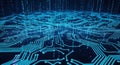Abstract futuristic blue circuit board pattern abstract digital network technology concept Royalty Free Stock Photo