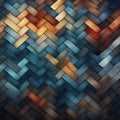 Intricate blue and orange pattern with rustic texture