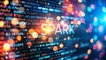 Intricate Bokeh Spark Effect Overlapping with Complex Programming Code A Stunning Visual Representation of Modern Royalty Free Stock Photo