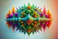 Intricate Botanical Macro Geometric Abstract Soundwave Patterns in a Minimalist Design