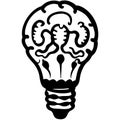 Intricate Brain Light Bulb Vector Illustration for Creativity and Learning Concepts Royalty Free Stock Photo