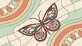 Intricate Butterfly Motif on Decorative Tile Pattern Vector, vector design Generative AI Royalty Free Stock Photo