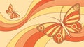 Intricate Butterfly with Patterned Wings on Abstract Waves, Spring Design, vector design Generative AI Royalty Free Stock Photo