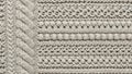 Cable knit pattern featuring rows of textured stitches including Royalty Free Stock Photo
