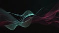 Dynamic Abstract Waveform Visualization of Sound or Data Flow in Teal and Magenta on Black Background Royalty Free Stock Photo