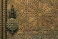 Intricate carved brass door in morocco