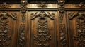 Intricate Carvings Adorn Large Wooden Door