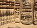 The intricate carvings of a dancer at Sun Temple, Konark