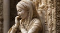 Intricate carvings on a marble statue. AI generated