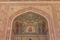 Intricate carvings and mosaics on the walls and ceilings, Sheesh Mahal, Jaipur Royalty Free Stock Photo