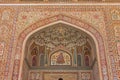 Intricate carvings and mosaics on the walls and ceilings, Sheesh Mahal, Jaipur, Rajasthan Royalty Free Stock Photo