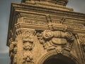 Intricate carvings on the wall of Seville Cathedral