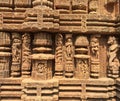Intricate carvings on the walls of Sun Temple at Konark