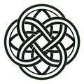 Intricate celtic knot design dark green and white interlaced pattern Royalty Free Stock Photo