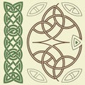Intricate celtic knotwork designs and border pattern Royalty Free Stock Photo