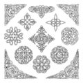 Intricate celtic knotwork designs in monochrome Royalty Free Stock Photo